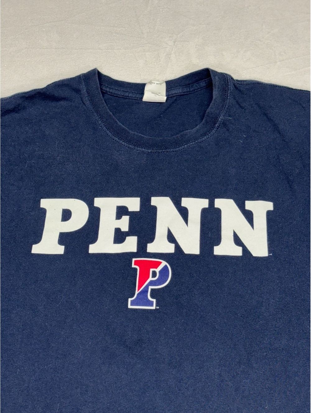 Gildan Navy Penn University Logo Men's T-Shirt Size 2XL Heavy Cotton